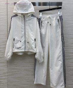 CT75536 Dior 25 Early Spring New Collection Color Contrasting Bundle Edge Casual Set With Hoode 5j04gqt6