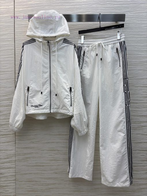 CT75536 Dior 25 Early Spring New Collection Color Contrasting Bundle Edge Casual Set With Hoode 5j04gqt6