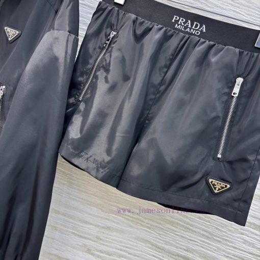 CT75539 Prada 25 Spring/Summer New Collection Hooded Zipper Hoodie Jacket+High Waist A-line Sho 3ahlgoep - Image 8