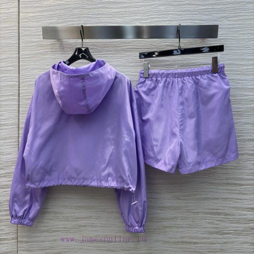 CT75550 Miu Miu Miu 25 Early Spring New Collection Lavender Purple Sunscreen Set Hooded Zipper e10hdwma - Image 9