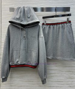 CT75551 Gucci 25 Early Spring New Collection Fashionable Casual Set Hooded Half Button Hoodie+E a4a0hu31