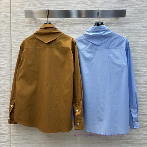 CC75555 Miu Miu 25 Early Spring New Item Classic Double Pocket Shirt Tie Decoration Simple Basi g7vtgi4f - Image 9