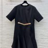 CL75563 Louis Vuitton Spring/Summer 25 Elegant Plus Leather Buckle Design Round Neck Short Slee e9be44jf