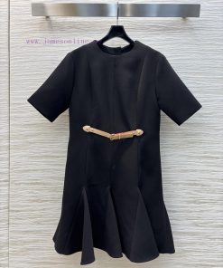 CL75563 Louis Vuitton Spring/Summer 25 Elegant Plus Leather Buckle Design Round Neck Short Slee e9be44jf