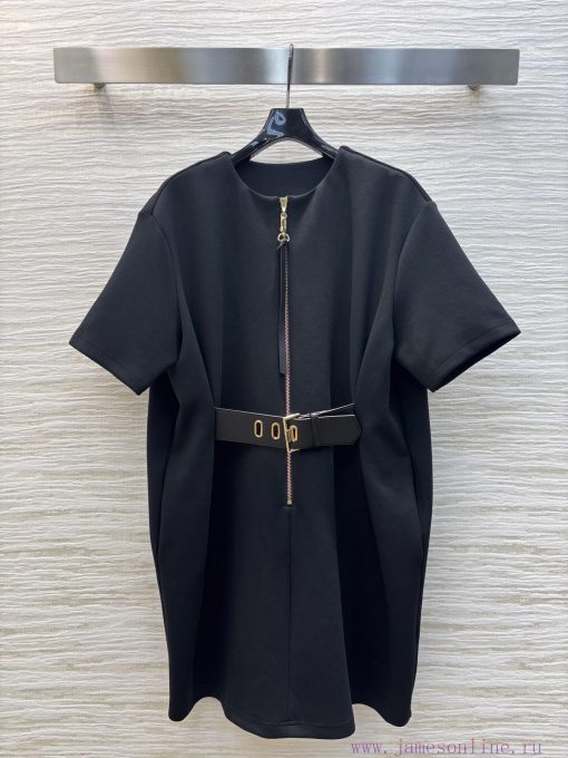 CL75566 Louis Vuitton 25 Early Spring New Collection Waist Button Round Neck Half Zipper Short akwssf9w - Image 2