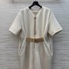 CL75566 Louis Vuitton 25 Early Spring New Collection Waist Button Round Neck Half Zipper Short bbs8ummu