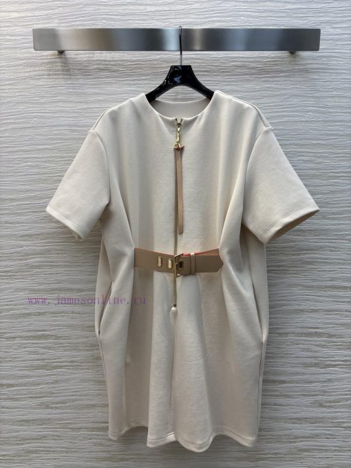 CL75566 Louis Vuitton 25 Early Spring New Collection Waist Button Round Neck Half Zipper Short bbs8ummu