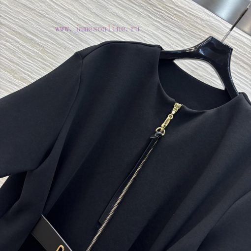 CL75566 Louis Vuitton 25 Early Spring New Collection Waist Button Round Neck Half Zipper Short akwssf9w - Image 4