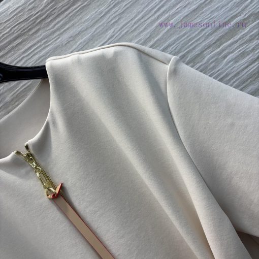CL75566 Louis Vuitton 25 Early Spring New Collection Waist Button Round Neck Half Zipper Short bbs8ummu - Image 6