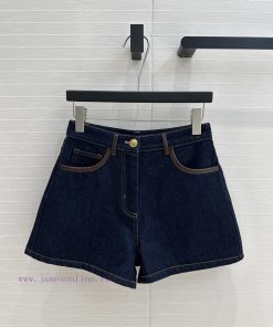 Top Selling Recommendation: BK75573 Original Blue Denim High Waisted Shorts With Protein Leathe t6ukl1bb