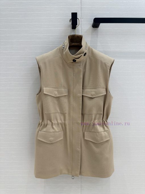 BW75575 Traveler's Minimalist Vest Jacket With Relaxing Old Money Style Classic Work Pocket Adj iw6wwgt4
