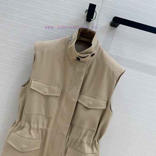 BW75575 Traveler's Minimalist Vest Jacket With Relaxing Old Money Style Classic Work Pocket Adj iw6wwgt4 - Image 3