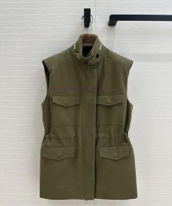 BW75575 Traveler's Minimalist Vest Jacket With Relaxing Old Money Style Classic Work Pocket Adj qaou9lx0