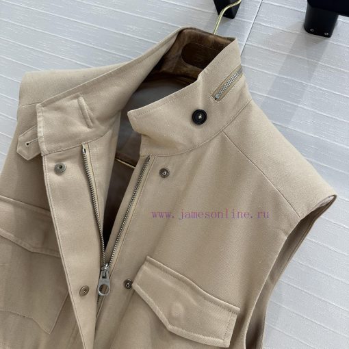 BW75575 Traveler's Minimalist Vest Jacket With Relaxing Old Money Style Classic Work Pocket Adj iw6wwgt4 - Image 5