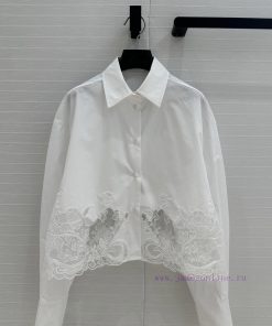 BC75579 Es Lace King New Product Bottom Lace Embroidery Splicing Pure Cotton Shirt Positioning kmkfkjjc