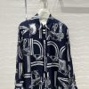 ️ AC70285 Chain Printed Silk Shirt Fully Positioned 100% Silk Twill Texture Superb Temperament d6foc6c8