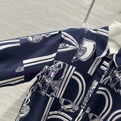 ️ AC70285 Chain Printed Silk Shirt Fully Positioned 100% Silk Twill Texture Superb Temperament d6foc6c8 - Image 4