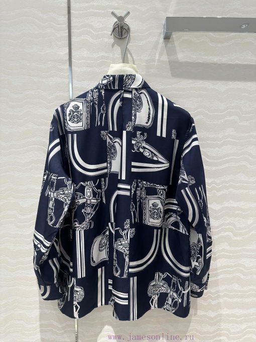 ️ AC70285 Chain Printed Silk Shirt Fully Positioned 100% Silk Twill Texture Superb Temperament d6foc6c8 - Image 10
