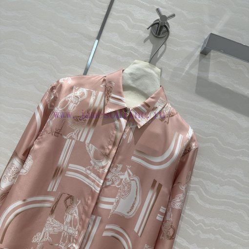 ️ AC70285 Chain Printed Silk Shirt Fully Positioned 100% Silk Twill Texture Superb Temperament caw5lr7a - Image 3
