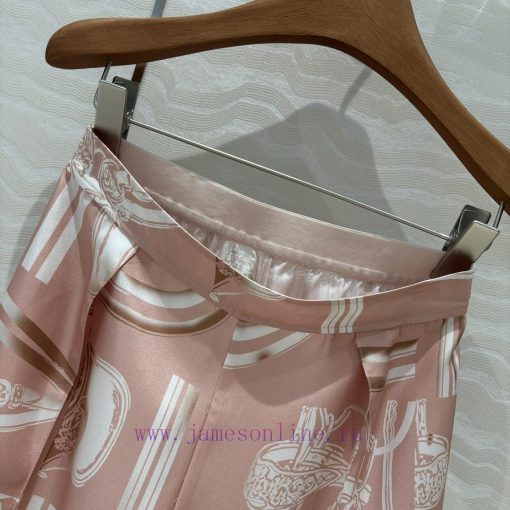 AK69607 Chain Printed Silk Straight Leg Wide Leg Pants With 100% Silk Twill Texture Superb Temp yjcftqea - Image 6