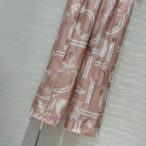 AK69607 Chain Printed Silk Straight Leg Wide Leg Pants With 100% Silk Twill Texture Superb Temp yjcftqea - Image 9