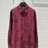 ️ AC70853 H Bordeaux Red Chain ️ Rope Printed Silk Shirt With 100% Silk Twill Texture Superb Te 8cxjllmh