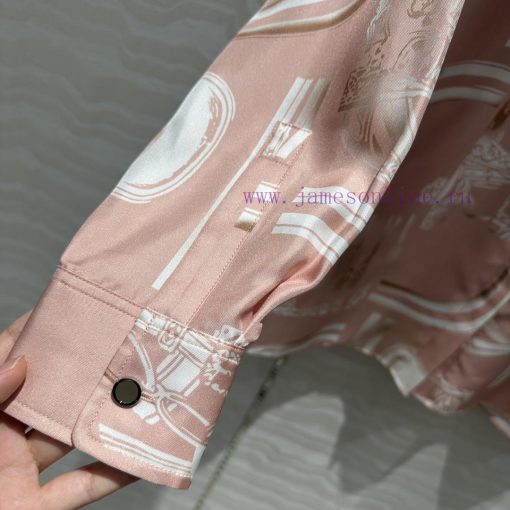 ️ AC70285 Chain Printed Silk Shirt Fully Positioned 100% Silk Twill Texture Superb Temperament caw5lr7a - Image 9