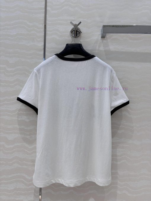 AT75580 Miss Dior 25 Spring/Summer New Product Color Contrasting Edge No.8 T-shirt Imported Hig 3pkt1j6p - Image 10