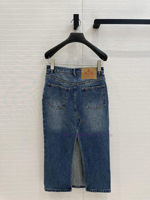 BB75526 Prada 25 Early Spring New Product Functional Style Cowboy Long Half Skirt High Street T zqrkqedc - Image 8