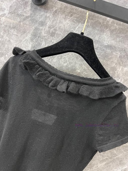 ZT60 Chanel 25Ss Early Spring New Round Neck Ear Edge Slimming Knitted Short Sleeve Top | Produ wbhzz8nq - Image 5