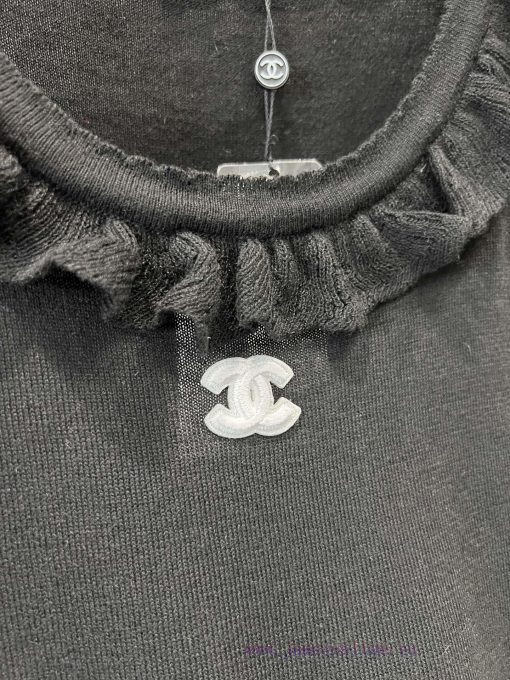 ZT60 Chanel 25Ss Early Spring New Round Neck Ear Edge Slimming Knitted Short Sleeve Top | Produ wbhzz8nq - Image 6