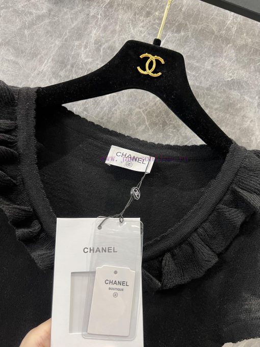 ZT60 Chanel 25Ss Early Spring New Round Neck Ear Edge Slimming Knitted Short Sleeve Top | Produ wbhzz8nq - Image 9