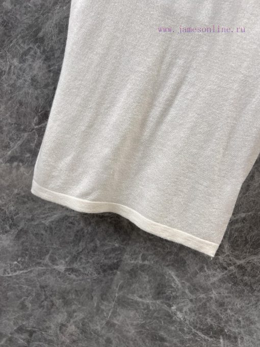 ZT60 Chanel 25Ss Early Spring New Round Neck Ear Edge Slimming Knitted Short Sleeve Top | Produ 52h1muf8 - Image 8