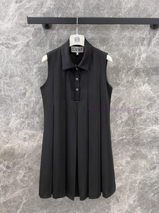 ZL60239 Loewe 25Ss Early Spring New Black Minimalist Style Polo Neck Sleeveless Dress 丨 Produce 06v23te2