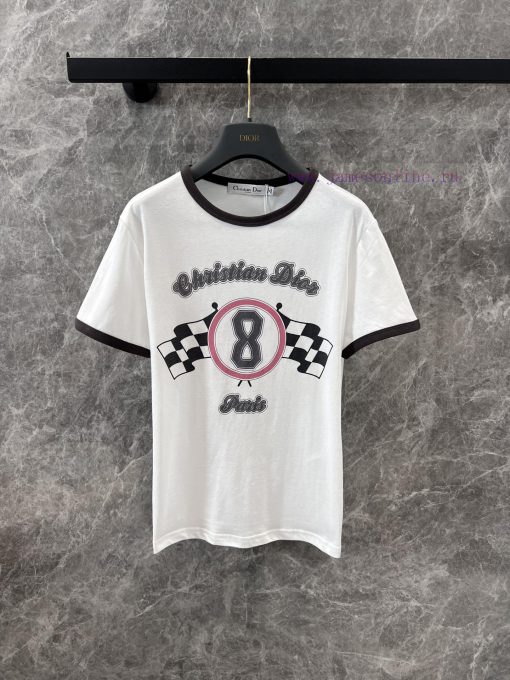 ZT60250 Dior 25Ss Early Spring New Sport Style Flag Grid Printed T-shirt | YB Developed And Pro 0nqp59k1 - Image 2