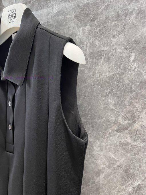 ZL60239 Loewe 25Ss Early Spring New Black Minimalist Style Polo Neck Sleeveless Dress 丨 Produce 06v23te2 - Image 7