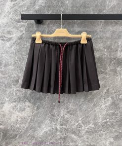 ZB60251 Mium * U 25Ss Early Spring New College Style Drawstring Waist Pleated Short Skirt | Yb le76kdou