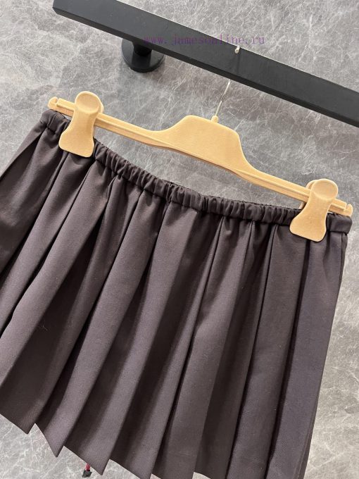 ZB60251 Mium * U 25Ss Early Spring New College Style Drawstring Waist Pleated Short Skirt | Yb le76kdou - Image 5