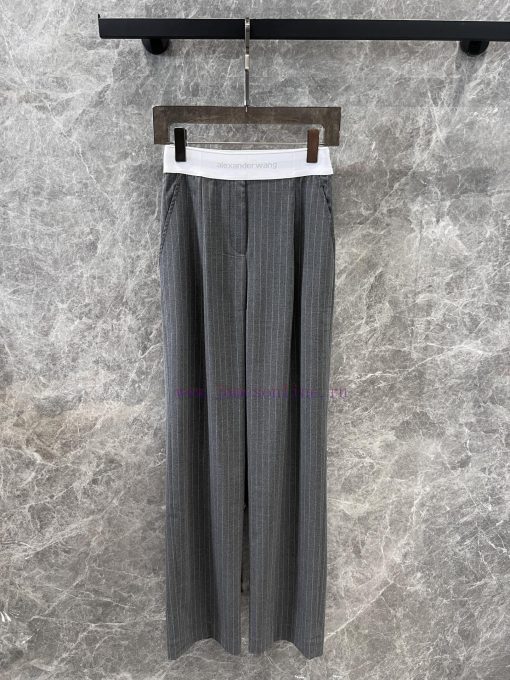 ZK60253 Alexander Wang 25Ss Early Spring New Ribbon Splicing Design Wide Leg Straight Leg Pants oa3f0s30