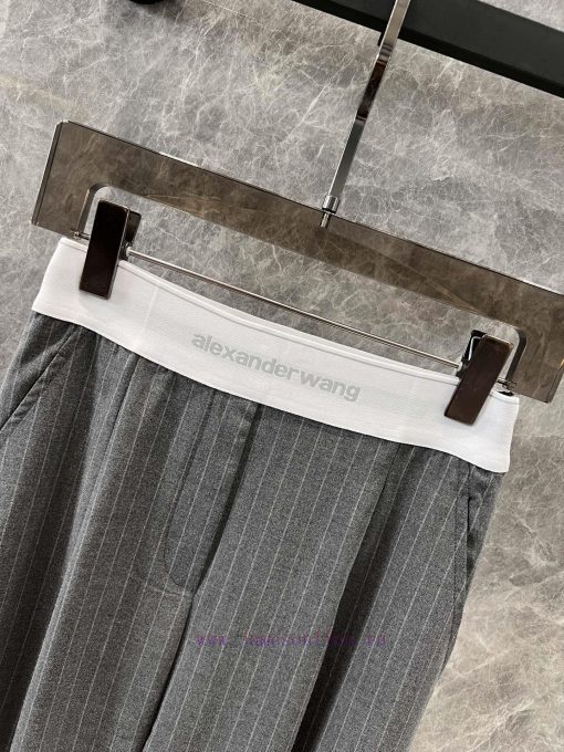 ZK60253 Alexander Wang 25Ss Early Spring New Ribbon Splicing Design Wide Leg Straight Leg Pants oa3f0s30 - Image 4