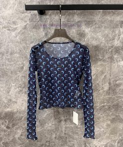 ZT60255 Marine Se * Re 25Ss Early Spring New Moon Print Long Sleeved Base Pullover | The Moon E jg1ed4z3