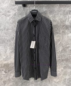 ZC60257 Balenciaga 25Ss Early Spring New Loose And Lazy Striped Long Sleeved Shirt | Produced W 5it12jif