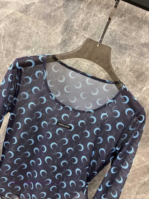 ZT60255 Marine Se * Re 25Ss Early Spring New Moon Print Long Sleeved Base Pullover | The Moon E jg1ed4z3 - Image 4