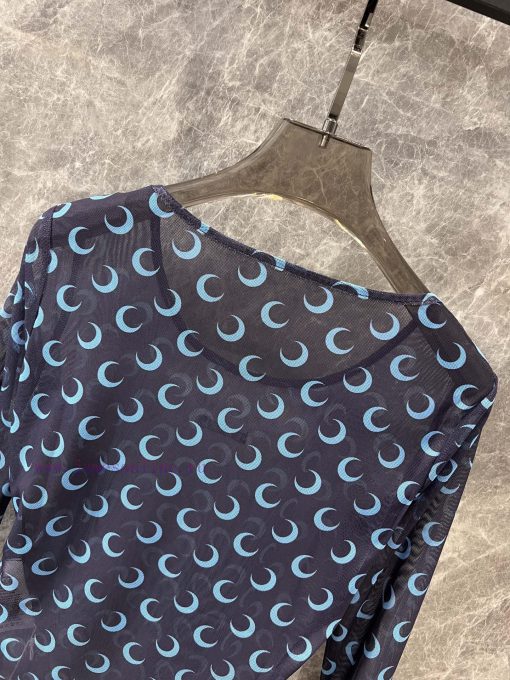 ZT60255 Marine Se * Re 25Ss Early Spring New Moon Print Long Sleeved Base Pullover | The Moon E jg1ed4z3 - Image 5