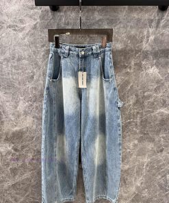 ZK60259 Balenciaga 25Ss Early Spring New Back Pocket Letter Workwear Curved Knife Jeans | Made 5j34atwl