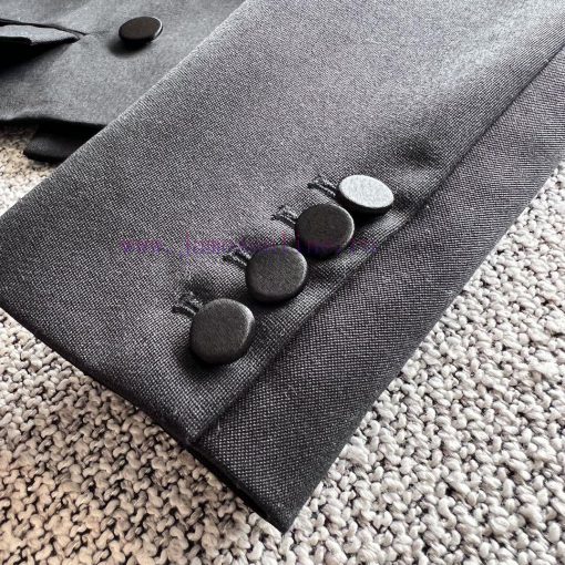 ZW60260 Saint Laurent 25Ss Early Spring New Black Wool Classic Lapel Casual Short Suit Jacket C cfgao98a - Image 8