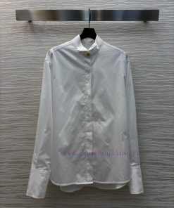 CC75586 Schiaparelli 25 Spring/Summer New Collection Stand Up Collar Gold Buckle Decorated Shir p57tphnx