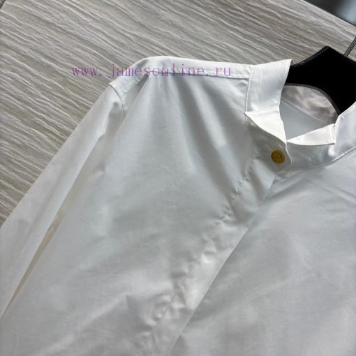CC75586 Schiaparelli 25 Spring/Summer New Collection Stand Up Collar Gold Buckle Decorated Shir p57tphnx - Image 4