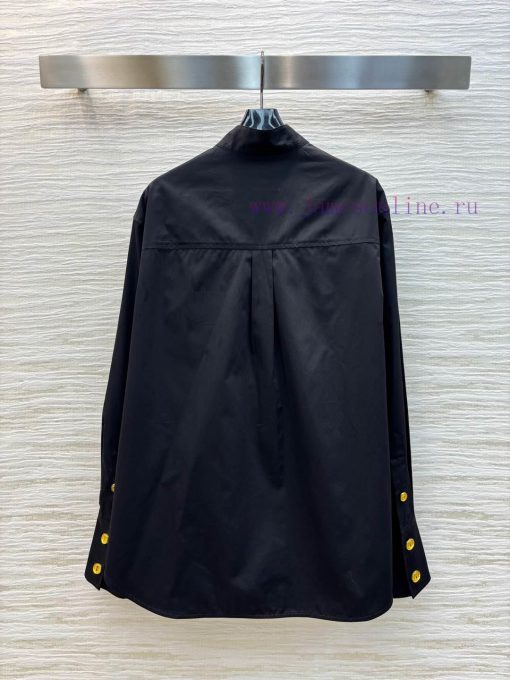 CC75586 Schiaparelli 25 Spring/Summer New Collection Stand Up Collar Gold Buckle Decorated Shir ukycaysi - Image 9