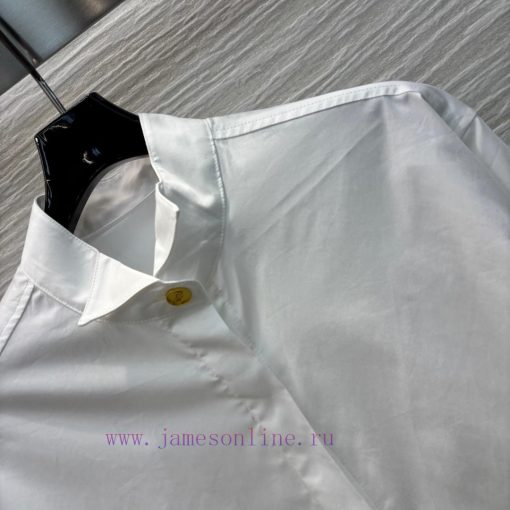 CC75586 Schiaparelli 25 Spring/Summer New Collection Stand Up Collar Gold Buckle Decorated Shir p57tphnx - Image 5